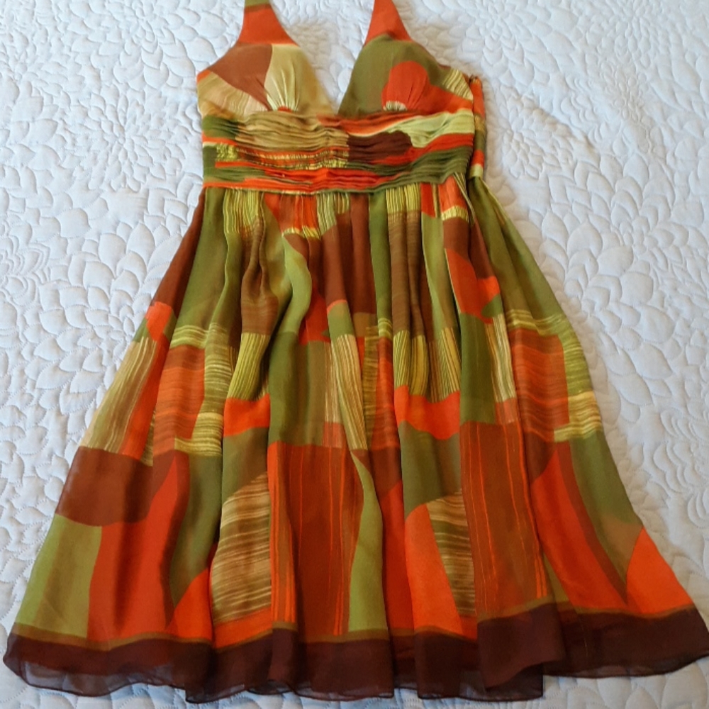 COPY - 100% Silk Cache halter dress size 6